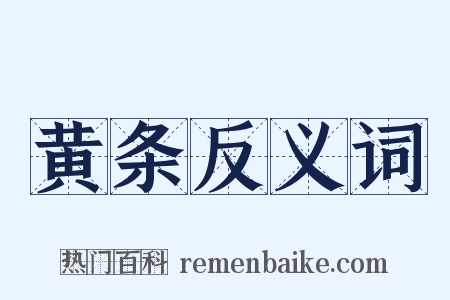 黄条反义词是什么意思的图片